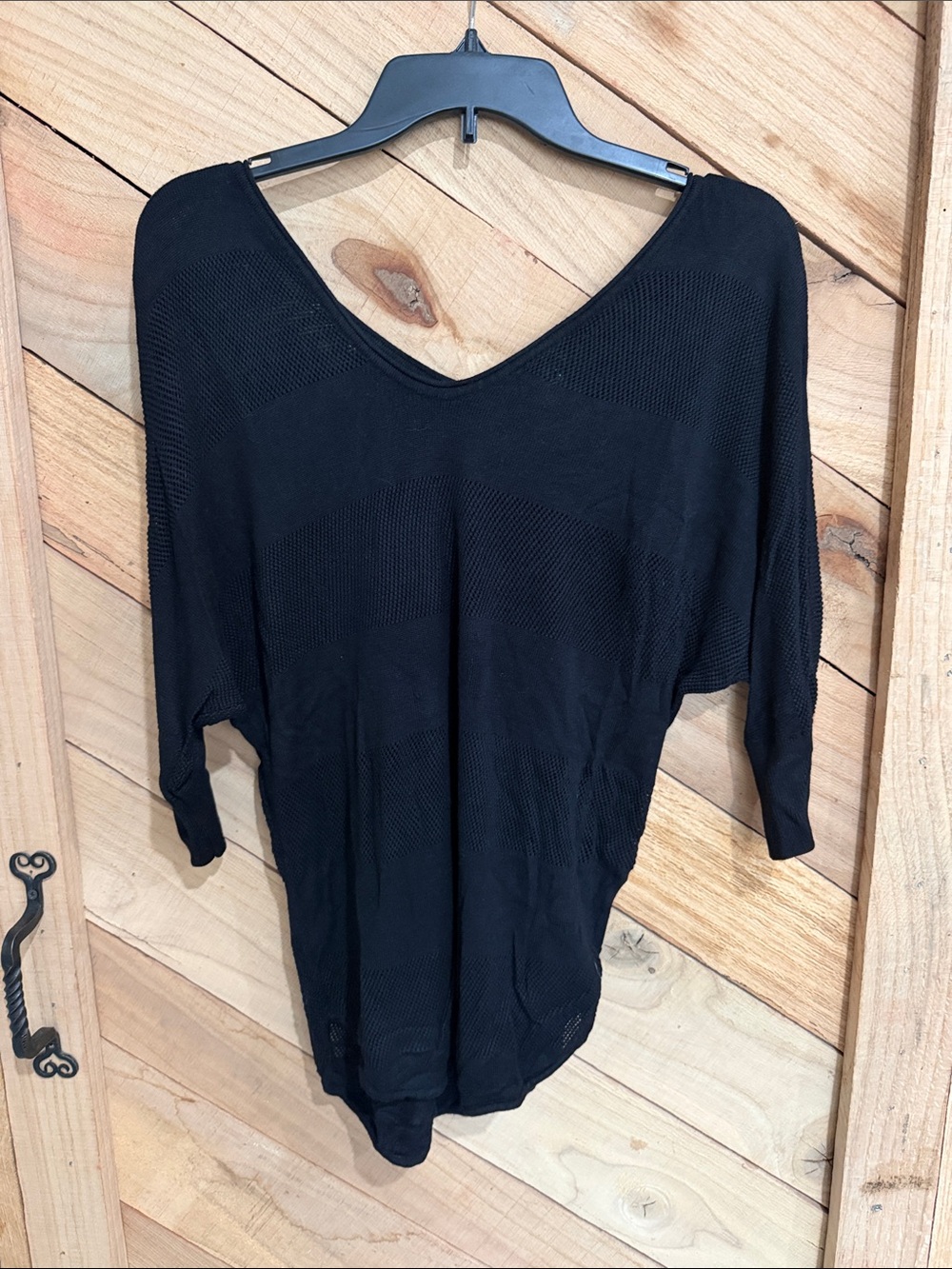 Express Black V-Neck Batwing Knit Top